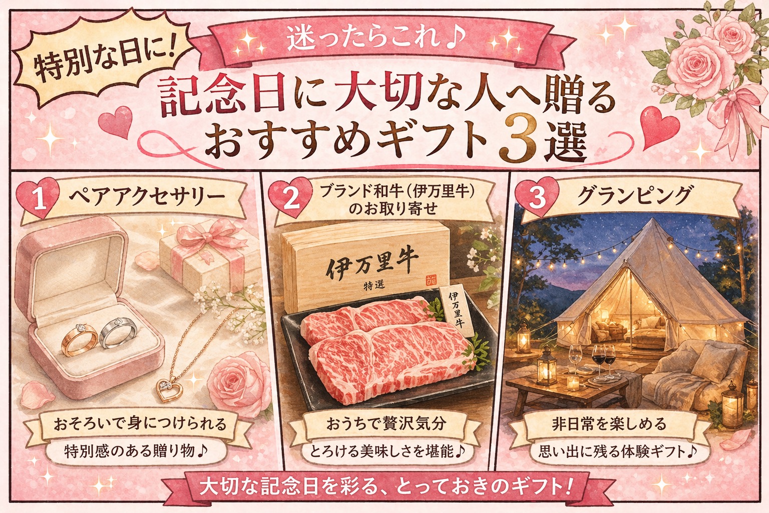 記念日に大切な人へ贈るギフト3選