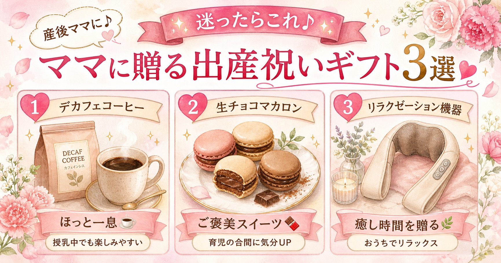 ママに贈る出産祝い3選